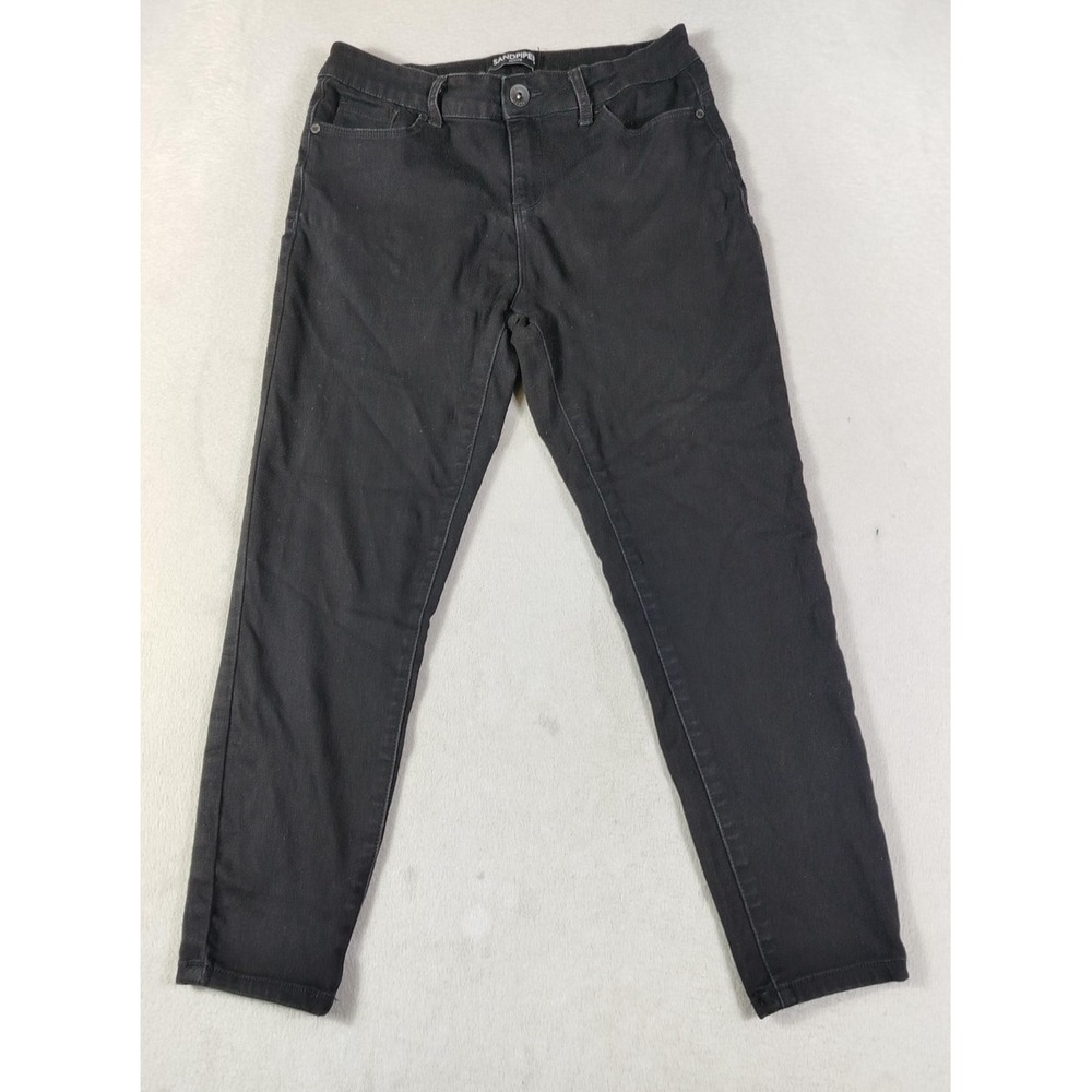 Sandpiper Pants Womens 10P Black Denim Jegging Slim Ankle Stretch Casual